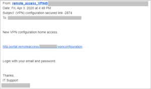 Example of Remote Access VPN to illustrate phishing tactics